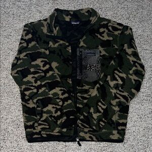 Rare Patagonia Retro X Camo Fleece Jacket with Patterned Pocket Size US M